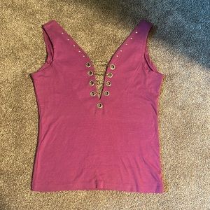 purple chain tank top